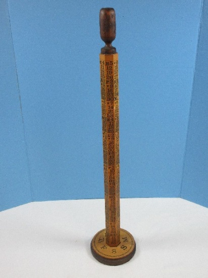 Vintage The Continuous Calendar Perpetual 27 1/2" Stick. Scientific Instrument