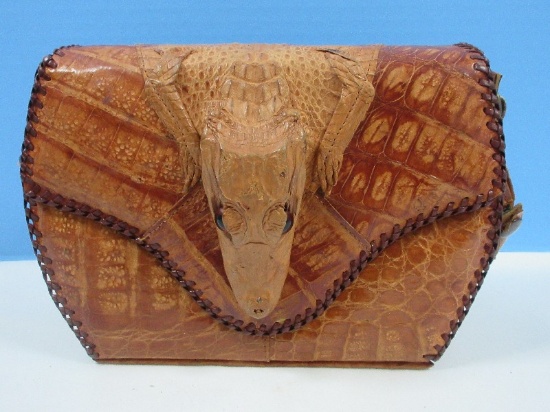 Vintage Genuine Alligator Handbag Purse Pocketbook
