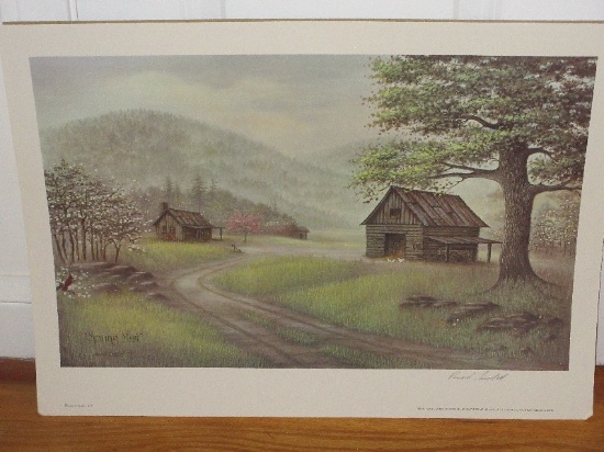 Titled "Spring Mist" Artist Signed Ronald Campbell American Artist Lithograph Limited 584/1000