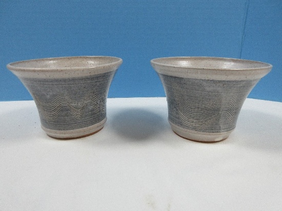 2 Apple Baker Hand Thrown Pottery Bowls