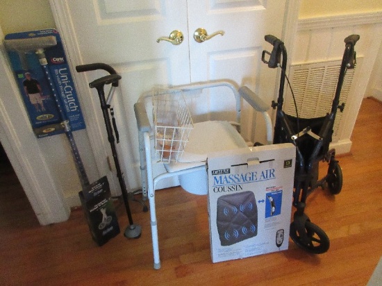 Geriatrics Lot. Carex Uni-Crutch 2 Way Height Adjustment, Walker, Canes, Potty Chair etc.