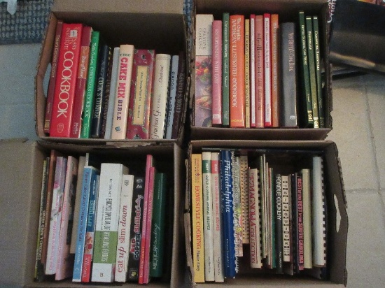 3 Boxes Misc. Cookbooks Annual Recipes, Cake Bible, Pies & Tarts, Creative Cooking, Appetizers