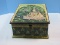 India Exceptional Hand Painted Mughal Style Hinged Box Garden Fountain Scene Woman
