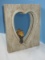 Hancock Fabrics Inc. Feathers Collection Resin Destressed Wood Heart Frame Mirror w/Perched