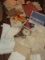 Lot Misc. Needlework Dresser Scarved, Table Runners, Crochet Doilies, Handmade Lace