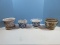 3 Semi Porcelain Cachepots Blue/White Hyacinths 7