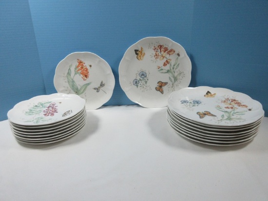 18 pc. Lenox Porcelain China Butterfly Meadow Pattern Dinnerware 5 Monarch Butterfly?..