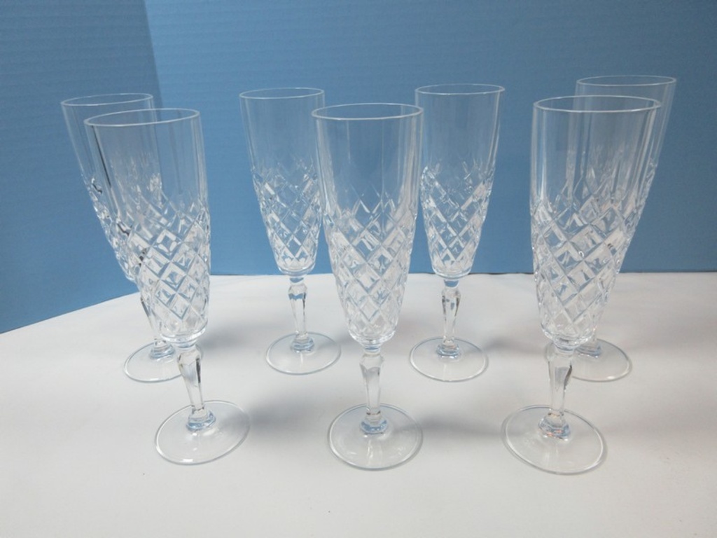 Set of 4 Cristal D'Arques-Durand Americana Blue Crystal Fluted