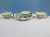 4 pcs Henriot Quimper France 8 1/8