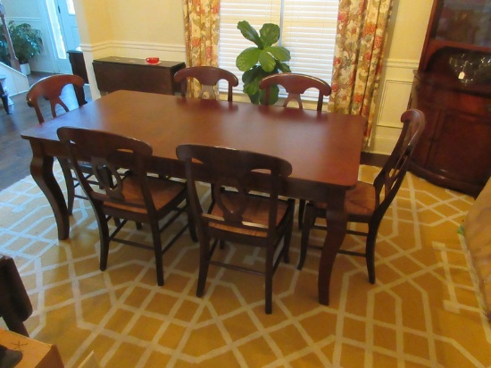 9 pc. Pottery Barn Napoleon Collection Dining Set Classic Design Cabriole Legs Table w/ 2 Leaves