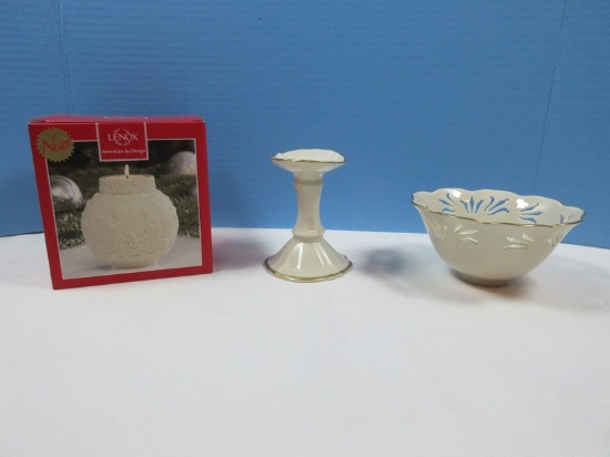 Lenox Collection Find China 4" Ornamental Glow Nativity Votive, Westbury Giftware Cream