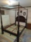 Bombay Co. Furniture Rich Cherry Finish Queen Size Canopy Carved 4 Poster Traditional