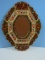 Striking Reverse Painted Asian Design Scroll Foliage, Flowers & Birds Center Mirror Framed?