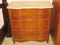 French Inspired Serpentine Bachelor's Chest/3 Drawer Night Stand w/ Portugal Marble Top