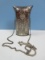 India Metal Embossed Adorned Design Pillow Shoulder Bag Purse w/Curb Chain Strap 7