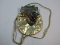 Unique Genuine Leather Gold Metallic Evening Bag/Purse Mixed Metal Accent w/3 Polished