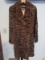 Lady's Yves Saint Laurent Genuine Rabbit Fur Tiger p[rint Mid-Length Coat.  One Size