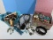 Lot Ladies Fashion Designer Belts Embossed Coin Medallions, Tolled Leather Dogwood/Rhine-