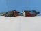 2 Folk Art Primitive Carved/Hand Painted Wooden Fish Figures. 19 1/4