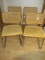Set of 4 Mid Century Modern Cesca Style Chairs Chrome Frame Woven Cane Back/Seat & Wood