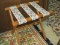 Oak Folding Luggage and Baggage Rack Stand Floral Needlework Straps
