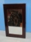 Cherry Finish Mirror Door Wall Hanging Jewelry Armoire w/Lighted Interior. Lock & Key