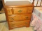 Early American Style Maple Bachelor's 3 Drawer Chest w/ Simulated Wood Grain Top