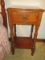 Traditional (Style Maple Nightstand) Table w/ Drawer Circular Wooden Pull Lower Shelf On Ring