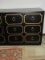 Spectacular Hollywood Regency Black and Gold Trim Dorothy Draper Style 3 Drawer Chest