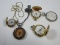 5 Pocket Watches Lady's Ever-Swiss 17 Jewels On Monet Rope Chain, Elgin, Luxury Antimagnetic