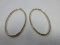 Stamped 585= 14 Karat Gold Oval Hoop Pierced Earrings