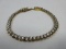 Stamped 925 Sterling w/Gold Overlay Cubic Zirconia Tennis Bracelet 7