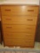 Exceptional Mid Century Danish Modern Teakwood Bureau 5 Drawer Chest Slot Handles