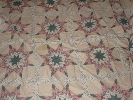 Lone Star/Traditional Star Block Pattern Duvet Cover    Approx 88" x 84"