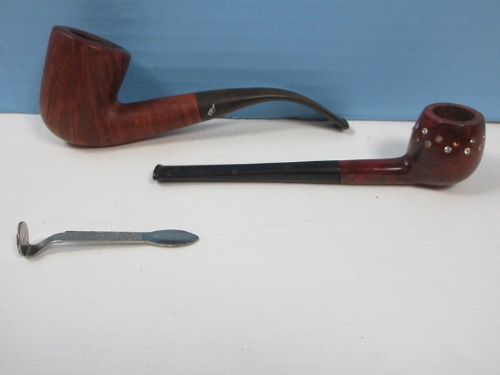 Lot Fiamata 2 Italy 611 KS "Briar Calabash" Savinelli Tobacco Pipe, Pipe Nail w/Tamper &?
