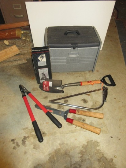 Garden Tools Utility Shovel, Pruner, Terrace Accents Chest w/Partial Tools etc..