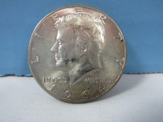 1964 Kennedy Silver Half Dollar Coin Philadelphia no Mint Mark 90% Silver