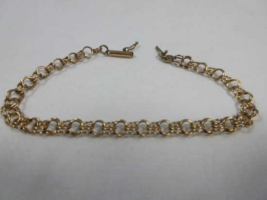 Stamped 14K Gold Rolo/Cable Link Bracelet.  6 1/2"L