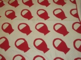 Vintage Applique Red Basket Quilt Light Weight.  Approx 76