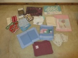 Lot 4 American Pacific Ent. Log Cabin Quilt Pattern Table Runners, Applique Equestrian Theme