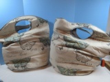 2 Laundry Tote w/Round Easy Grip Handles Foldable Baskets Butterflies, Script & Postmarks?