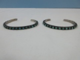 2 Sterling & Turquoise Cuff Bracelets