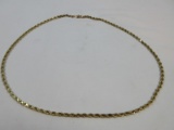 Stamped 14K Gold Rope Chain Necklace 24