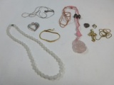 Jewelry 925 Sterling Necklaces, Possibly Gold Nugget Cross Pendant, Sterling Heart Pendant, ?