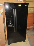 Black Whirlpool Side X Side Refrigerator Freezer 21 Cubic Ft. w/Ice Maker & Door Dispenser