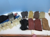 8 Pair Men's Leather Gloves & Other Size M, Scarf, & Black Stocking Cap. ALL NEW