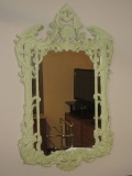 Stunning Baroque Ornate Framed Wall Mirror Ivory Patin Molded Frame