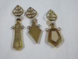 3 India Brass Snuff Pendant Bottles Various Design