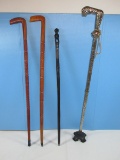 Lot Hand Carved Ebony Wooden 33 1/2
