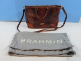 Brahmin Maddox Walket Signature Croc-Embossed Leather Satchel Handbag.   Paid $395 w/